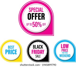 
Special offer, Best price, Black Friday, Low price round badge, patch tags design vectors for any kind of graphic design