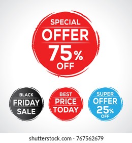 Special offer , best price, black Friday,  round bubbles tag design vector