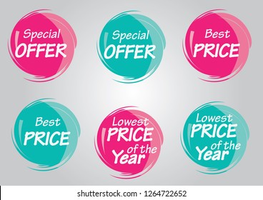 Special offer, Best price, Lowest Price of the year price tags