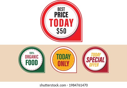Special offer, Best price today, Organic food, Today special offer, Today only round badge, patch, tags design vectors for any kind of graphic design. supermarket patch, badge best price only today
