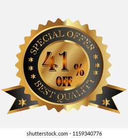 special offer best quality 41 % off discount banner vector illustration icon
