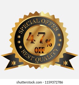 special offer best quality 47 % off discount banner vector illustration icon