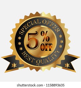special offer best quality 5 % off discount banner vector illustration icon