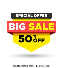 Special offer big sale banner. Vector illustration.