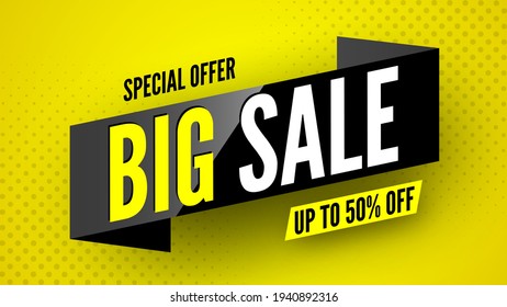 Special offer big sale banner. Vector illustration.