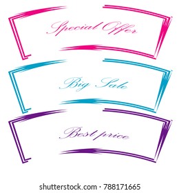 special offer big sale best price sticker label banner set isolated background