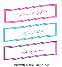 special offer big sale best price sticker label banner set isolated background