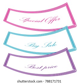 special offer big sale best price sticker label banner set isolated background
