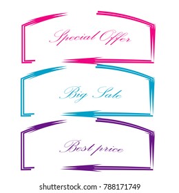 special offer big sale best price sticker label banner set isolated background