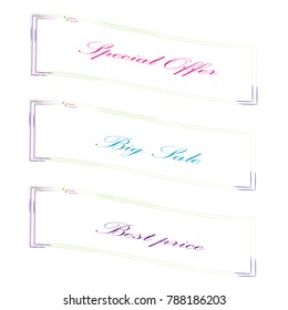special offer big sale best price sticker label banner set isolated background