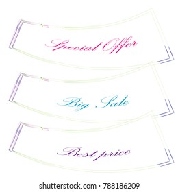 special offer big sale best price sticker label banner set isolated background
