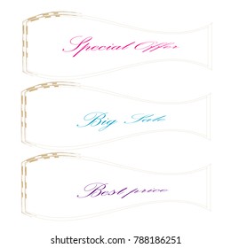 special offer big sale best price sticker label banner set isolated background