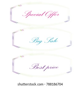 special offer big sale best price sticker label banner set isolated background
