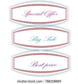 special offer big sale best price sticker label banner set isolated background