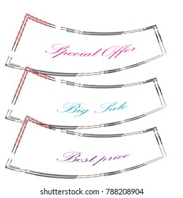 special offer big sale best price sticker label banner set isolated background