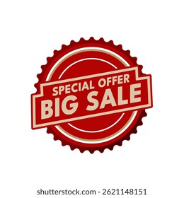 Special Offer , BIG SALE – RED vintage sticker, retro badge – vector illustration