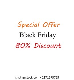 Special offer black friday 80 percent discount business advertisement icon sticker
