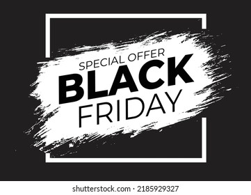 oferta especial banner de venta de pincel de friday negro 