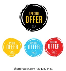   Special offer , black Friday , low price round bubbles tag design vector
