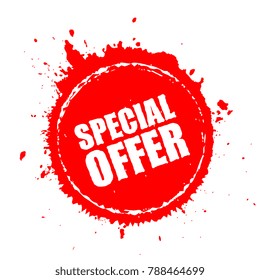 Special offer blot splash icon isolated on white background