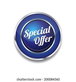 Special Offer Blue Vector Icon Button