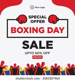 Special offer boxing day sale banner design template.