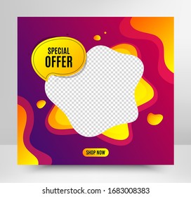 Special offer bubble. Sale banner template. Discount banner shape. Sale coupon chat icon. Social media layout banner. Online shopping web template. Special offer promotion badge. Vector