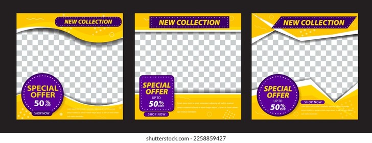 special offer business sale template square social media post banner vector background. set of special offer business sale square social media post banner vector background. special offer sale