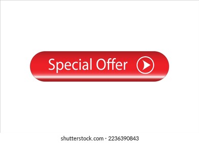 botón de oferta especial, icono de oferta especial. rojo y blanco