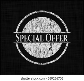 Special Offer chalk emblem, retro style, chalk or chalkboard texture