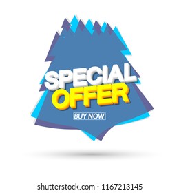 Special Offer, Christmas Sale, banner design template, Xmas discount speech bubble tag, app icon, vector illustration