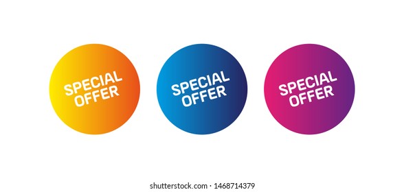 Special Offer circle style different colored on white background