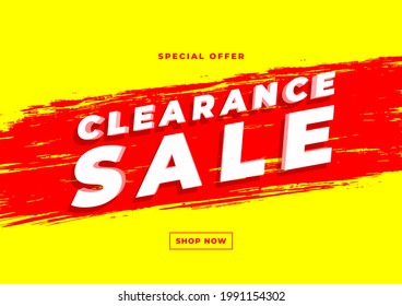 Special offer Clearance sale banner template.