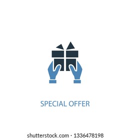 special offer concept 2 colored icon. Simple blue element illustration. special offer concept symbol design. Can be used for web and mobile UI/UX