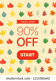 Special offer concept. 90 percent off. Vector illustration