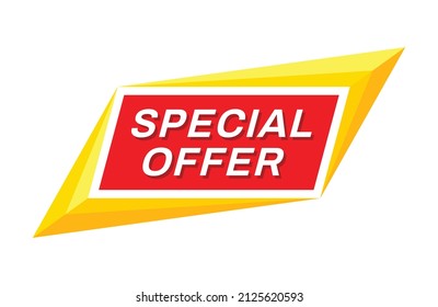 Special offer - concept banner vector illustration. Creative layout. Discount abstract geometric badge design.