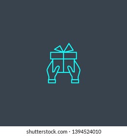 special offer concept blue line icon. Simple thin element on dark background. special offer concept outline symbol design. Can be used for web and mobile UI/UX