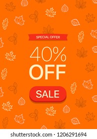 Special offer concept. Fourty percent off. Vector illustration