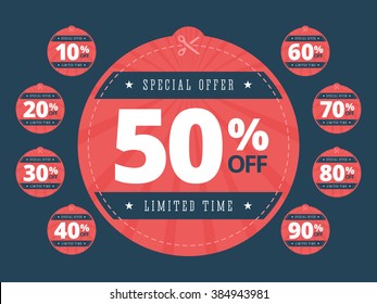 Special offer coupons for print. Vector illustration.