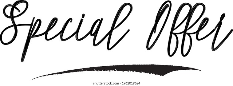 Special Offer Cursive Vector Typographic Sale Text