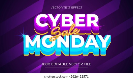 Special offer Cyber Monday poster with editable text effect