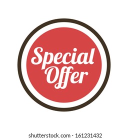 special offer design over white  background vector illustration 