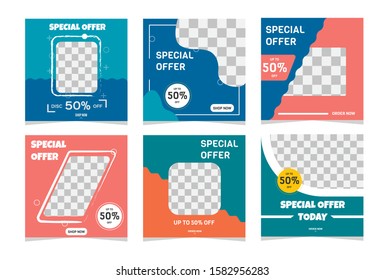 Special offer design template, editable media social post