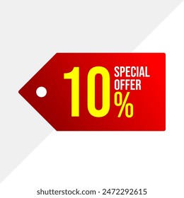 Special offer discount up to 10 percent, banner template design with down arrow, special offer flash sale promotion. vector template illustration