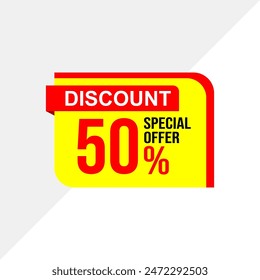 Special offer discount up to 50 percent, banner template design with down arrow, special offer flash sale promotion. vector template illustration