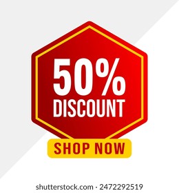 Special offer discount up to 50 percent, banner template design with down arrow, special offer flash sale promotion. vector template illustration
