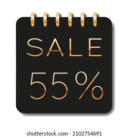 Special offer discount. 55% off. Black friday. Luxury banner. Sale.