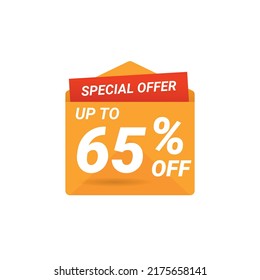 Special offer discount 65 percentage price reduction label for cheap purchase
