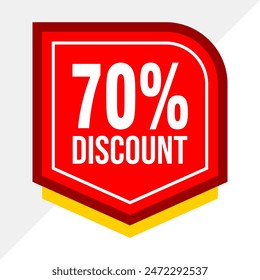 Special offer discount up to 70 percent, banner template design with down arrow, special offer flash sale promotion. vector template illustration