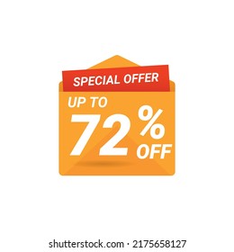 Special offer discount 72 percentage price reduction label for cheap purchase